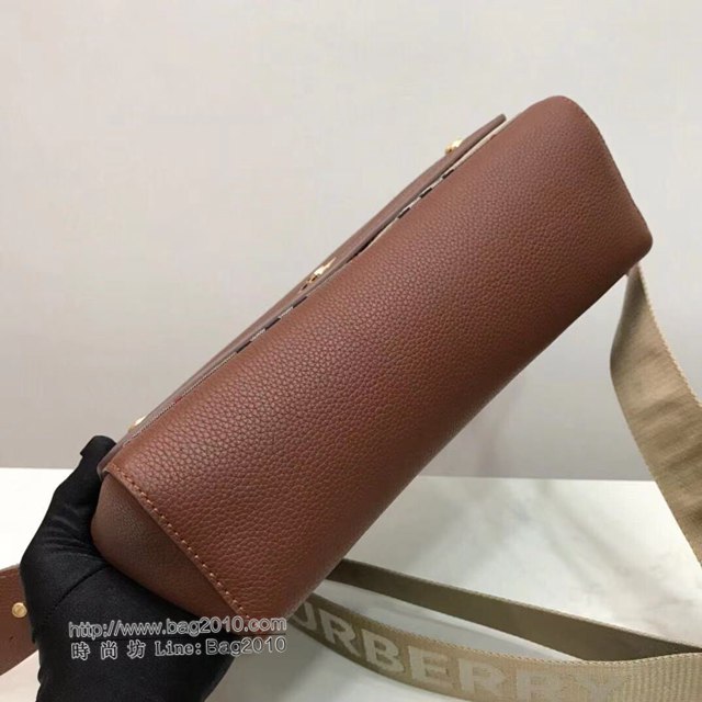 Burberry專櫃新款包包 巴寶莉Vintage布格紋拼皮革Note斜背包  db1237
